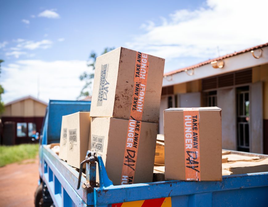 Truck with Take Away Hunger Day Boxes